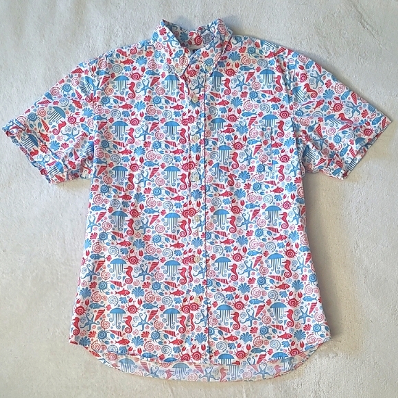 Kennington LTD California Mens Shirt M Ocean Print Button Up Boho Festival - Picture 1 of 15